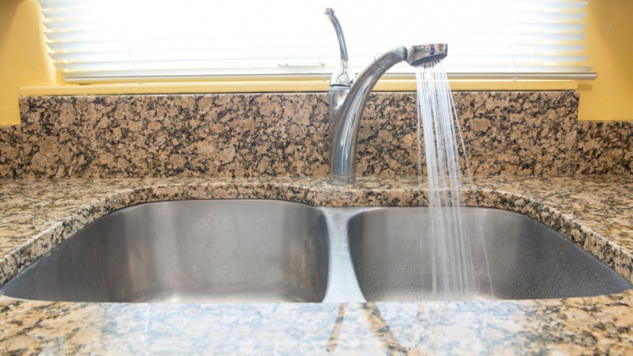 Kitchen sink running water